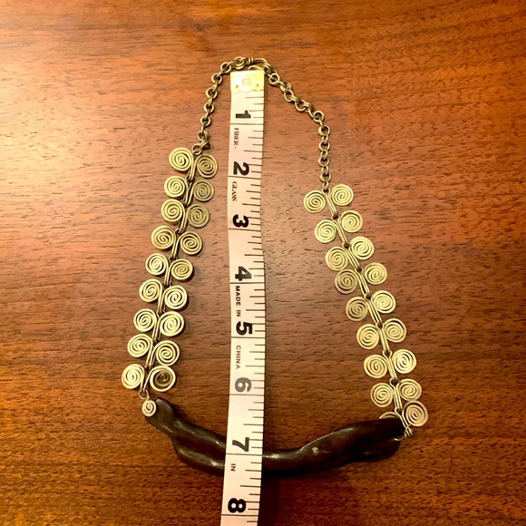 Silver statement, with brown wood - Picture 4 of 4